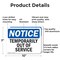 Signmission Temporarily Out Of Service, 10 in W x Rectangle, Aluminum OS-2PACK-NS-A-710-L-18536 - alternate 3